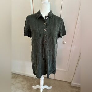 Talbots Petite Green/Grayish button up dress- size: 12